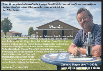 Anzeige von Gerhard Hagen von Nordbayerischer Kurier