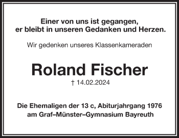 Anzeige von Roland Fischer von Nordbayerischer Kurier