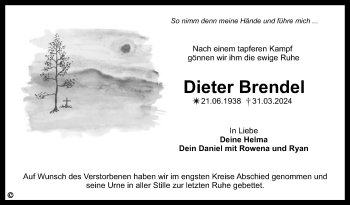 Anzeige von Dieter Brendel von Nordbayerischer Kurier