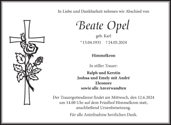 Anzeige von Beate Opel von Nordbayerischer Kurier