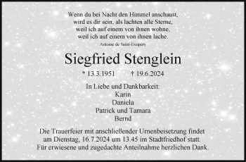 Anzeige von Siegfried Stenglein von Nordbayerischer Kurier