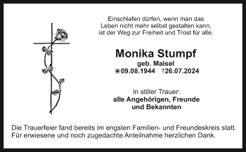 Anzeige von Monika Stumpf von Nordbayerischer Kurier