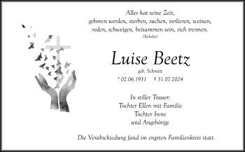 Anzeige von Luise Beetz von Nordbayerischer Kurier