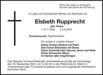 Anzeige von Elsbeth Rupprecht von Nordbayerischer Kurier