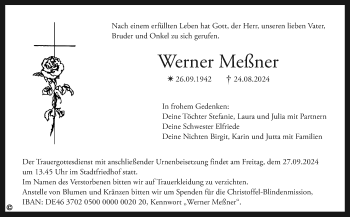 Anzeige von Werner Meßner von Nordbayerischer Kurier