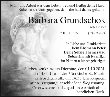 Anzeige von Barbara Grundschok von Nordbayerischer Kurier