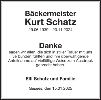 Anzeige von Kurt Schatz von Nordbayerischer Kurier