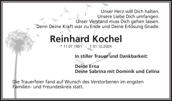 Anzeige von Reinhard Kochel von Nordbayerischer Kurier