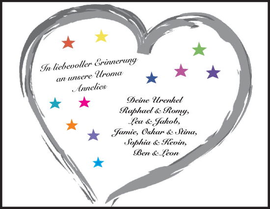 Anzeige von Annelies Reiß von Nordbayerischer Kurier