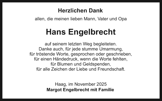 Anzeige von Hans Engelbrecht von Nordbayerischer Kurier