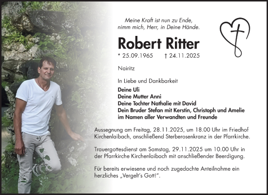 Anzeige von Robert Ritter von Nordbayerischer Kurier