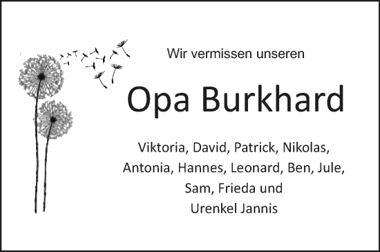 Anzeige von Burkhard Thiem von Nordbayerischer Kurier