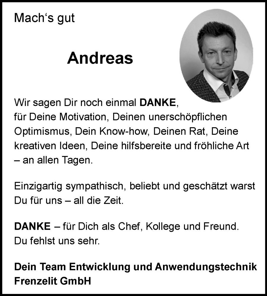 Traueranzeige für Andreas Will vom 21.06.2025 aus Nordbayerischer Kurier