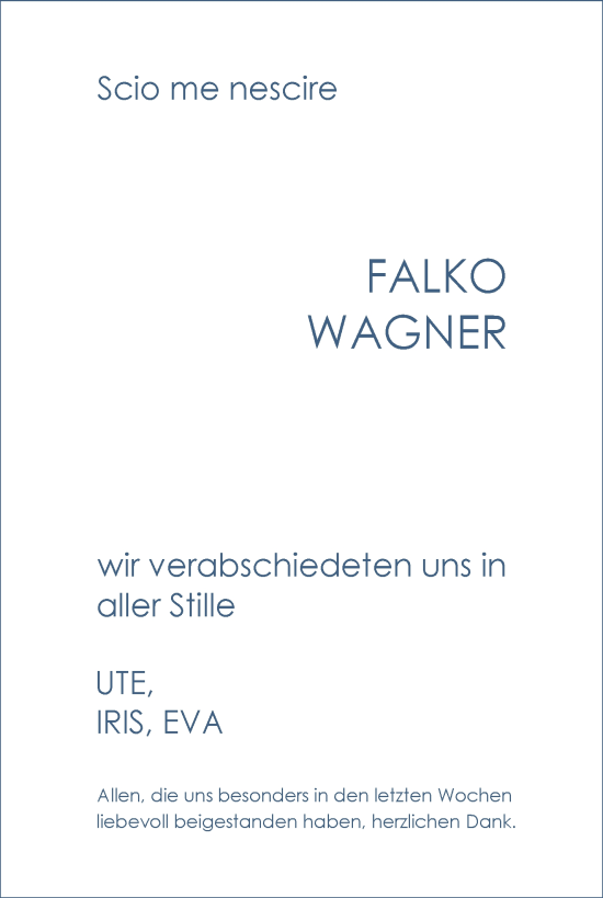 Anzeige von Falko Wagner von Nordbayerischer Kurier