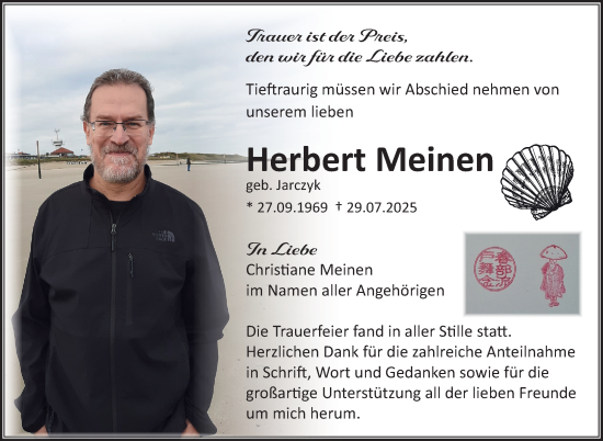 Anzeige von Herbert Meinen von Nordbayerischer Kurier