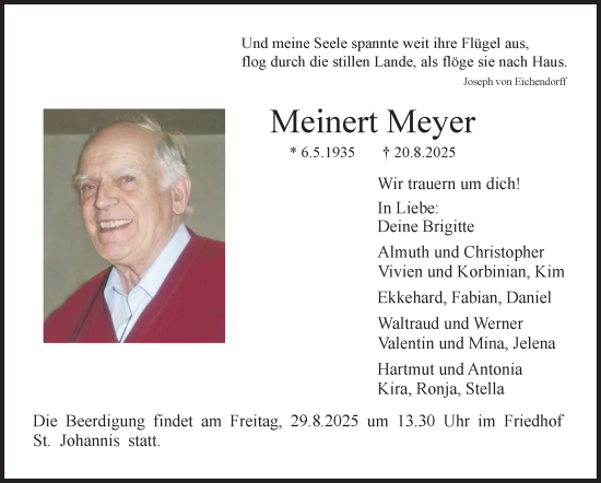 Anzeige von Meinert Meyer von Nordbayerischer Kurier