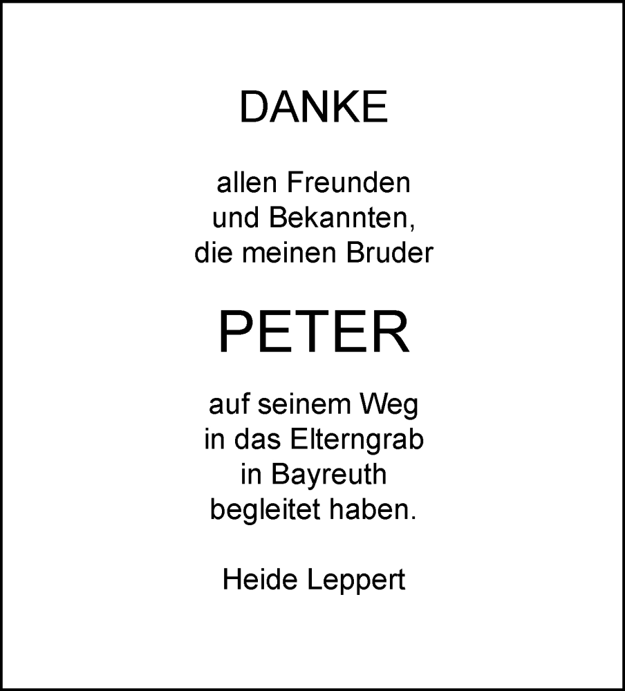  Traueranzeige für Peter Schmidt vom 23.08.2025 aus Nordbayerischer Kurier