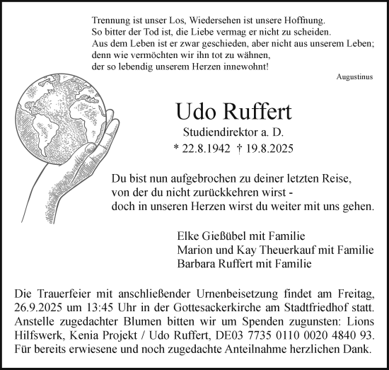 Anzeige von Udo Ruffert von Nordbayerischer Kurier