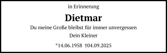 Anzeige von Dietmar Habnitt von Nordbayerischer Kurier