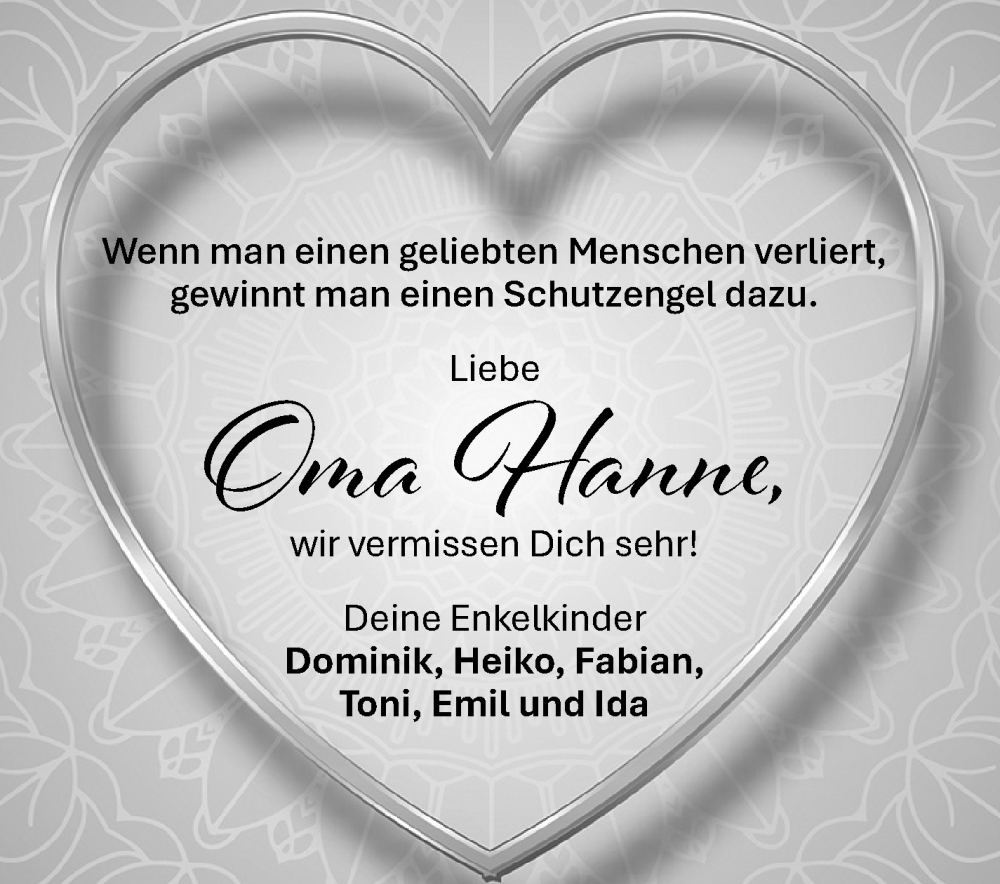  Traueranzeige für Hannelore Anna Lindner vom 10.01.2026 aus Nordbayerischer Kurier