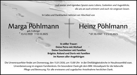 Anzeige von Marga Pöhlmann von Nordbayerischer Kurier