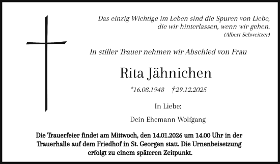 Anzeige von Rita Jähnichen von Nordbayerischer Kurier