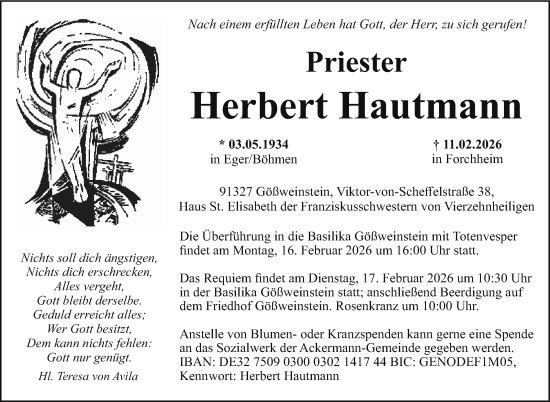 Anzeige von Herbert Hautmann von Nordbayerischer Kurier